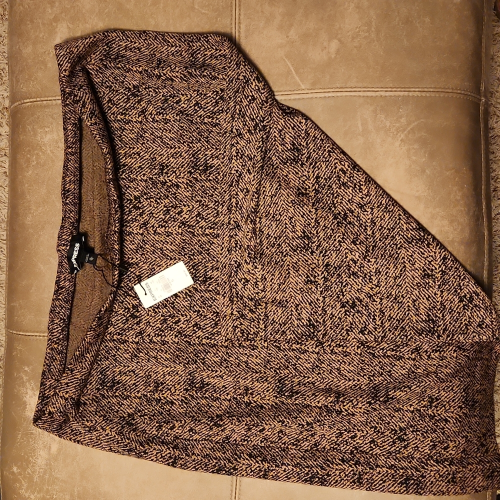 New with tags express brown and black mini skirt